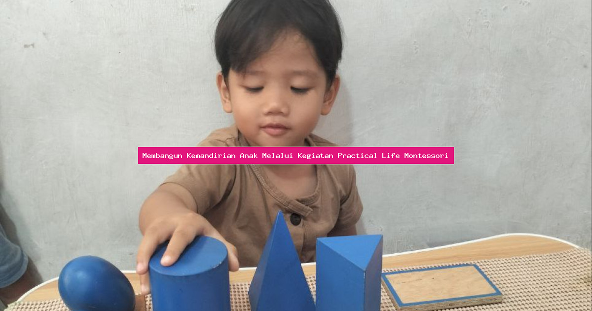 Membangun Kemandirian Anak Melalui Kegiatan Practical Life Montessori